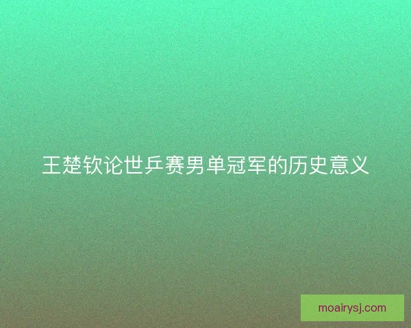王楚钦论世乒赛男单冠军的历史意义