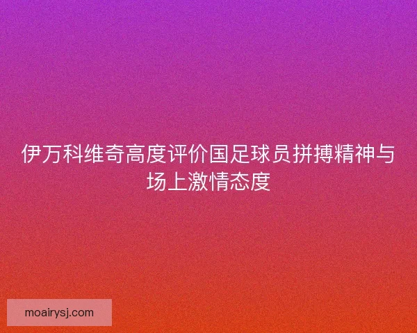 伊万科维奇高度评价国足球员拼搏精神与场上激情态度