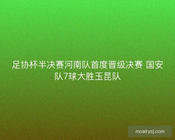 足协杯半决赛河南队首度晋级决赛 国安队7球大胜玉昆队